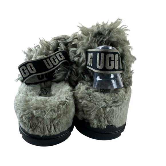 UGG Olive Green Faux Fur Slingback Platform Slippers Women’s US 10 Cozy Y2K - Picture 4 of 9